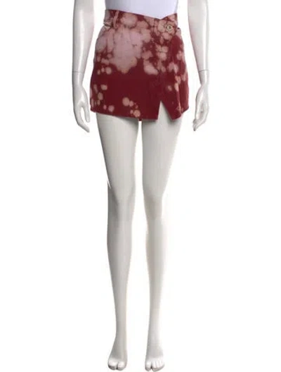 Pre-owned Attico Tie-dye Print Mini Skirt In Red