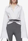 Attico Tight Waist Long-sleeved Shirt In White