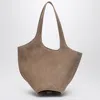 Attico Tobacco-coloured Suede La Scoop Medium Bag In Brown