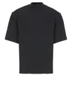 Attico Tone-on-tone Embroidered Cotton T-shirt In Black