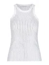 Attico Top With Crystals In White