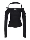 Attico Top In Crepe Nero Donna In Black