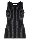 Attico Knitted Ribbed Vest In Black