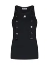 Attico Hardware-detailed Cotton Tank Top In Black