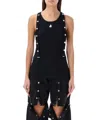 Attico Snap-button Tank Top In Black