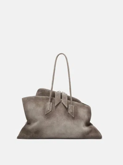 Attico Top Handle ''la Passeggiata Medium'' Dark Grey In Gray