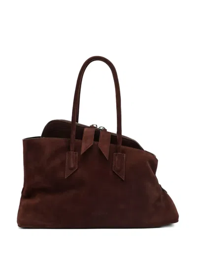 Attico Top Handle Tote Bag In Brown