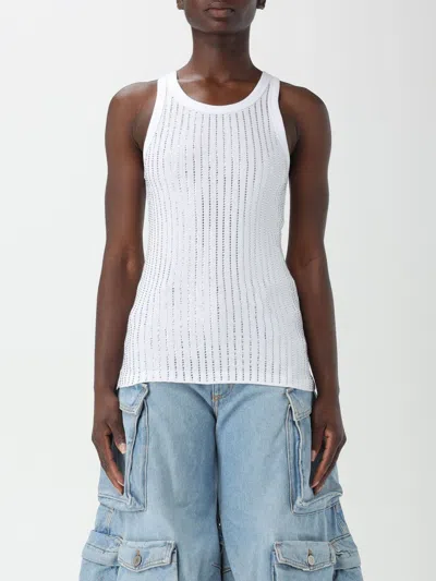 Attico Top With Crystals In White