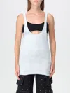 Attico Light Blue Flat Ribbed Tank Top In Himmelblau