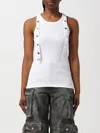 Attico White Ribbed Top In White
