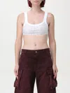 Attico Crystal-embellished Cotton Top In White
