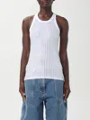 Attico Top With Crystals In Weiss