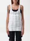 Attico Flat Ribbed Jersey Tank Top In White