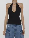 Attico Buckle-fastening Halterneck Blouse In Multi