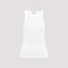 Attico Embellished Cotton Jersey Tank Top In White