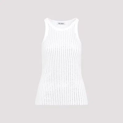 Attico Ribbed Jersey Tank In White