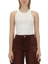 Attico Tank Top In White Cotton