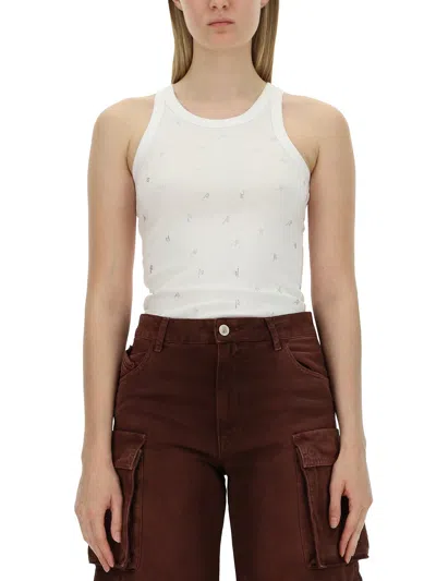 Attico Tank Top In White Cotton