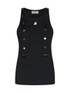 Attico Hardware-detailed Cotton Tank Top In Black