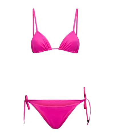 Attico Triangle Bikini With Side Tie In Pink