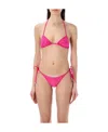 Attico Wet Lycra Two-piece Bikini Set In Pink