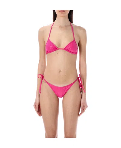 ATTICO THE ATTICO TRIANGLE CUP TWO-PIECE TIED BIKINI