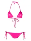 Attico Wet Lycra Two-piece Bikini Set In Rosa