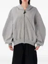 Attico Hooded Sweatshirt With Cuffs And Hem In Gray