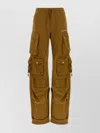 Attico Trousers Cargo Style Elastic Waistband In Brown