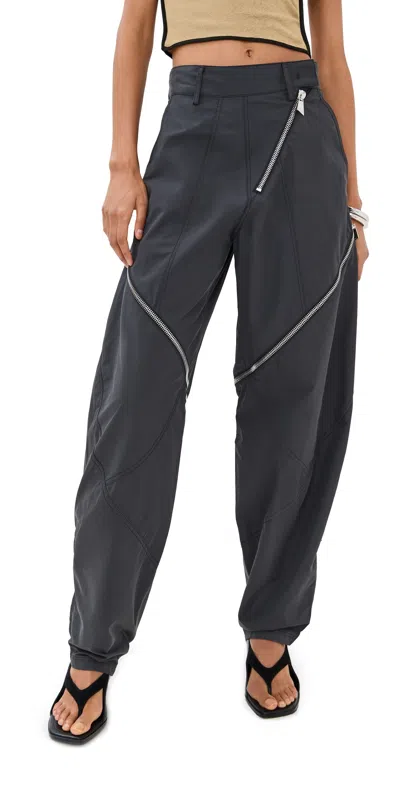 Attico Trousers Dark Grey In Gray