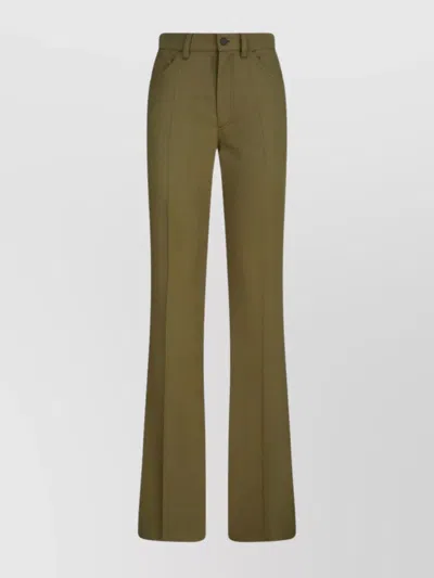 ATTICO TROUSERS WOOL GABARDINE FLARED LEG