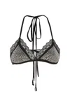 Attico Black Tulle Bra With Crystals In Black