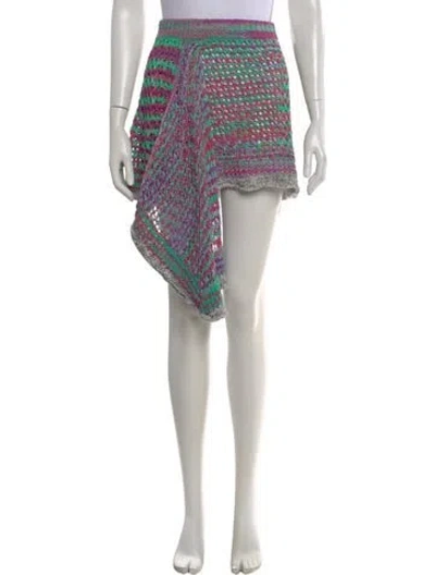 Pre-owned Attico Tweed Pattern Mini Skirt In Multi