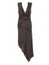 Attico Twist-detailing Midi Dress In Black