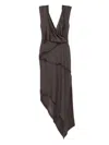 Attico Twist-detailing Midi Dress In Black