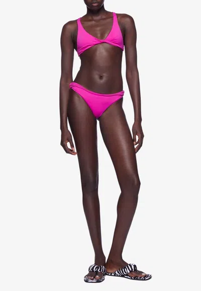 Attico Twisted Logo Bikini In Fuchsia