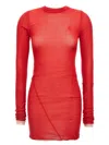 Attico Crew Neck Minidress Sheer Fabric