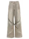 Attico Oversize Denim Pants In Gray