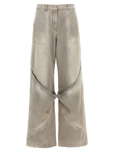 Attico Used Effect Jeans In Gray