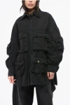 Attico Utility Denim Overshirt With Maxi Patch Pockets