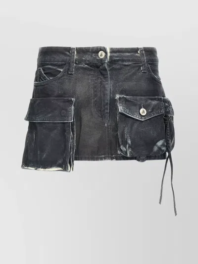 Attico Utility Mini Skirt With Pockets And Loops In Multi
