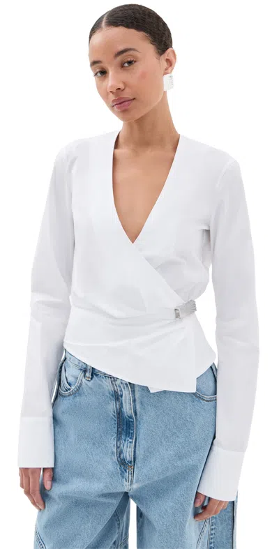 Attico V Neck Blouse White