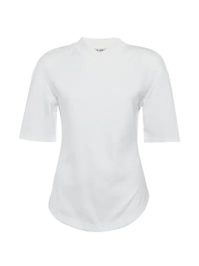 Pre-owned Attico V-neck Curved-hem T-shirt In White