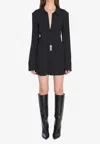 Attico Mini Dress With Deep V-neck In Black