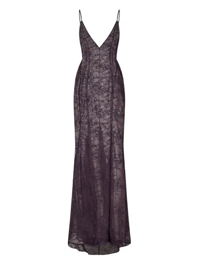 Attico V-neck Dress In Black
