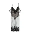 Attico Tulle-overlay Midi Dress In Black