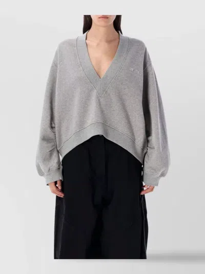 Attico Fleece Sweatshirt Sweatshirts Grey In Gray