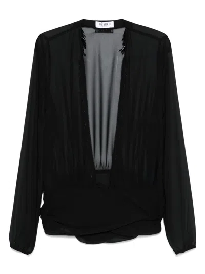 ATTICO BLUSE MIT V-AUSSCHNITT