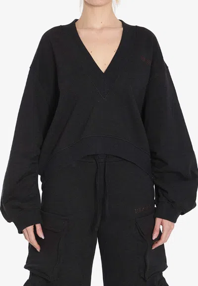 ATTICO V-NECK OVERSIZED SWEATSHIRT