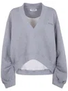 Attico V Neck Sweatshirt In Gray